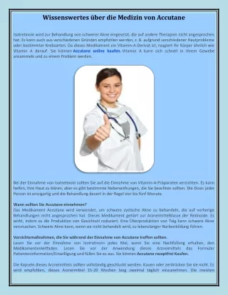Wissenswertes über die Medizin von Accutane