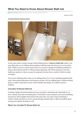 what you need to know about shower bath tub