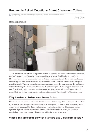 frequently asked questions about cloakroom toilets