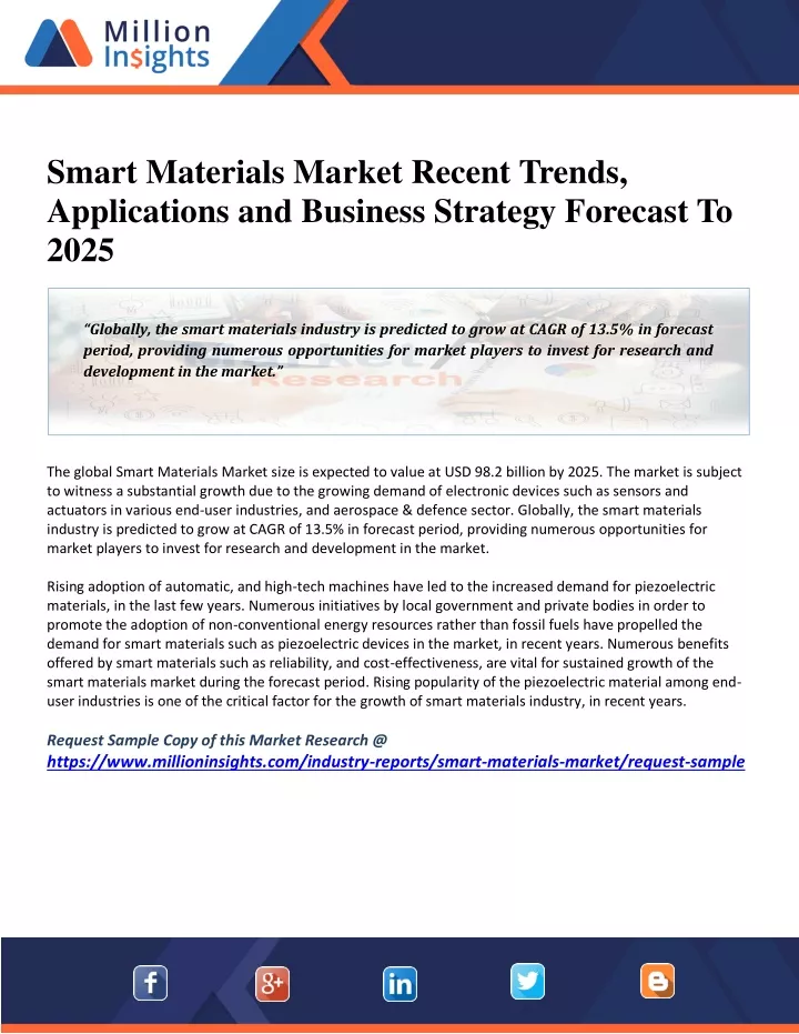 smart materials market recent trends applications