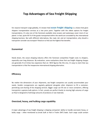 Top Advantages of Sea Freight Shipping-converted