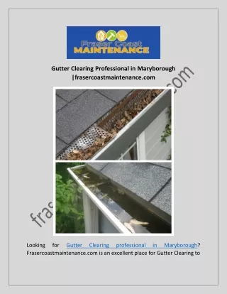 Gutter Clearing Professional in Maryborough |frasercoastmaintenance.com
