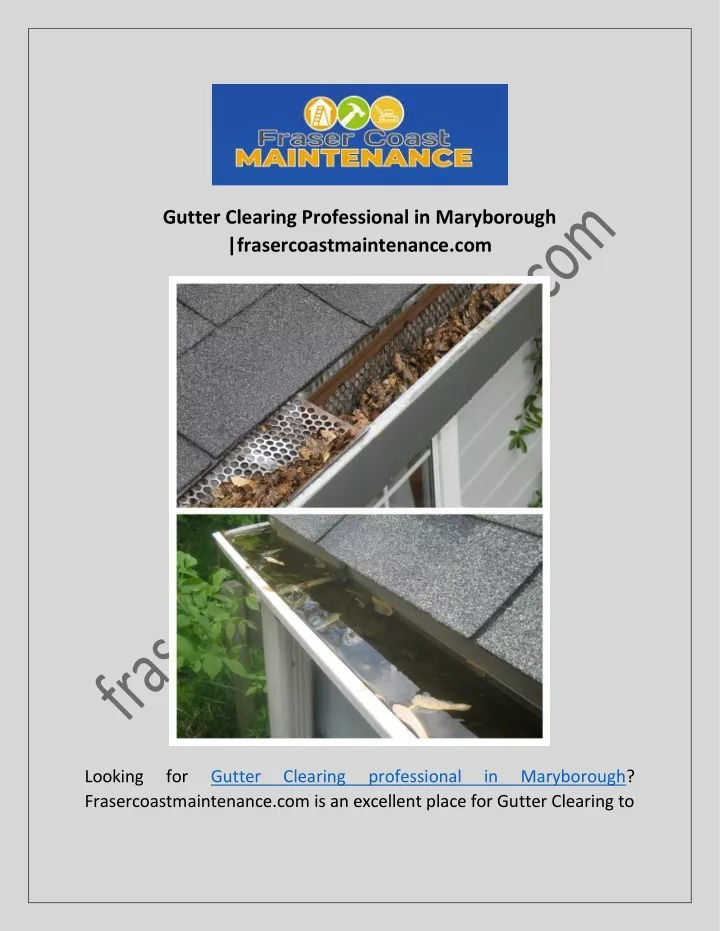 gutter clearing professional in maryborough