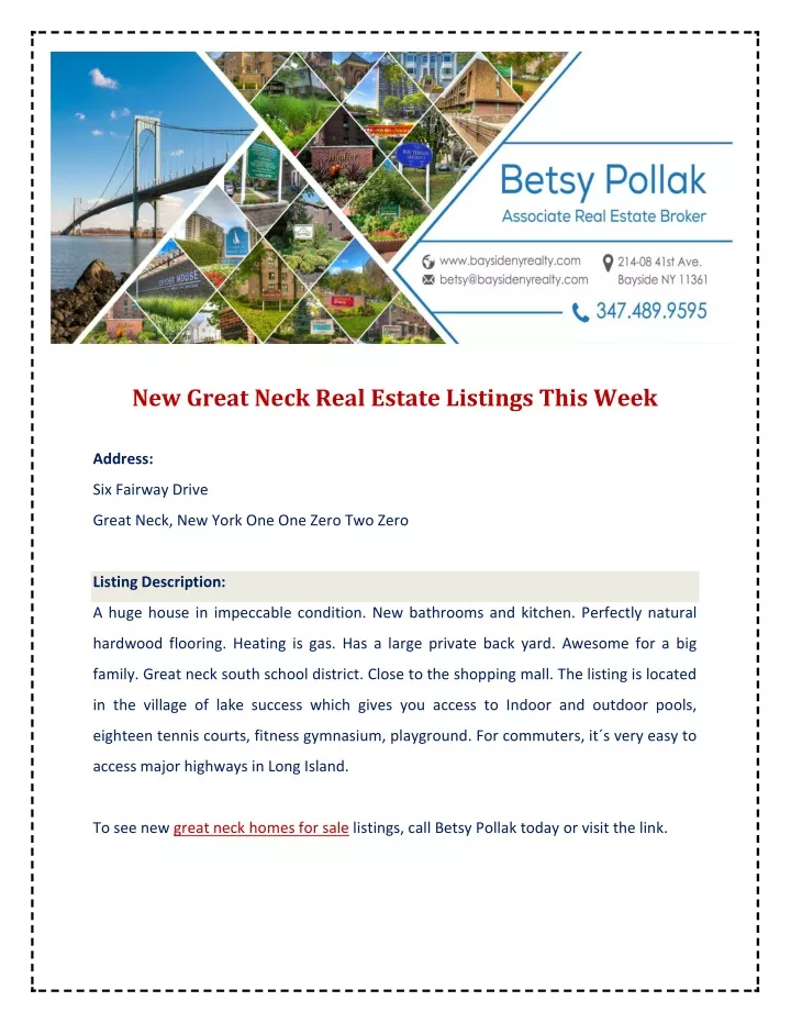 new great neck real estate listings this week