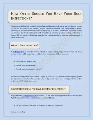 How often should you  have your roof inspections