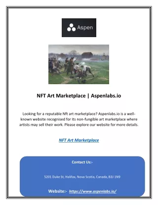 NFT Art Marketplace | Aspenlabs.io