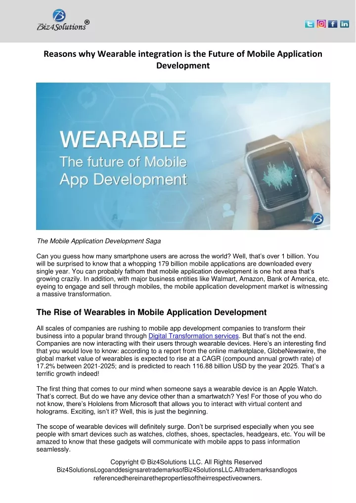 reasons why wearable integration is the future