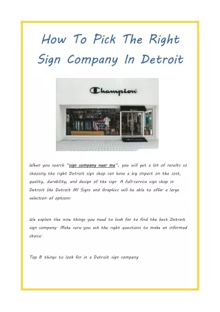 How To Pick The Right Sign Company In Detroit