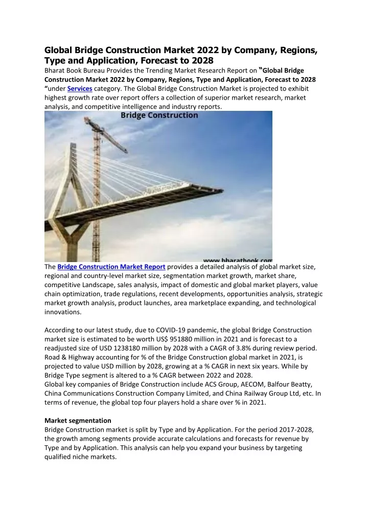 global bridge construction market 2022 by company