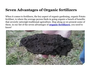 7 Advantages of Using Organic Fertilizer