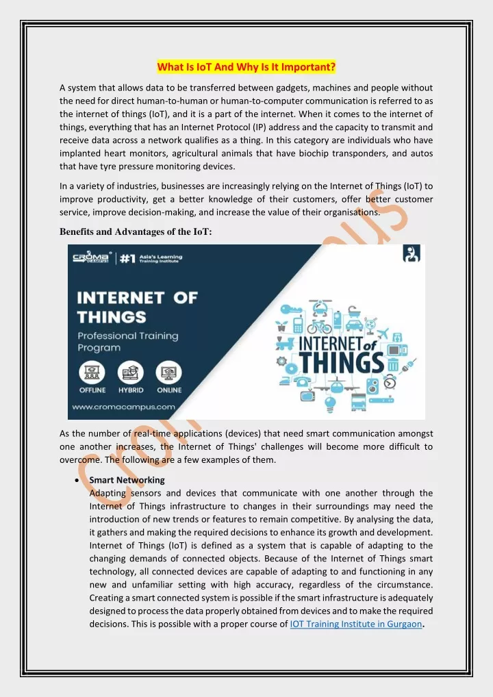what is iot and why is it important