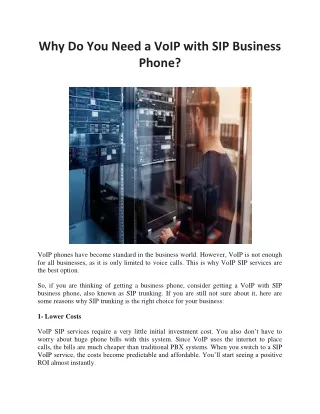 Why Do You Need a VoIP with SIP Business Phone