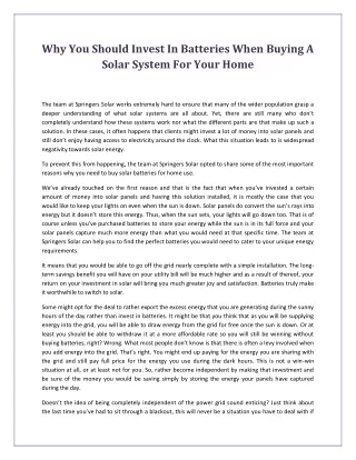why you should invest in batteries when buying