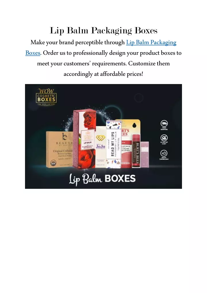 lip balm packaging boxes make your brand
