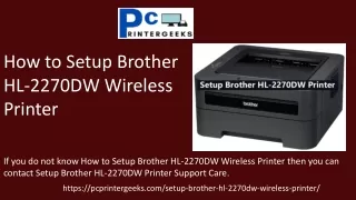 how to setup brother hl 2270dw wireless printer