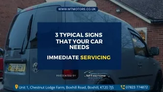 3 Typical Signs that Your Car Needs Immediate Servicing