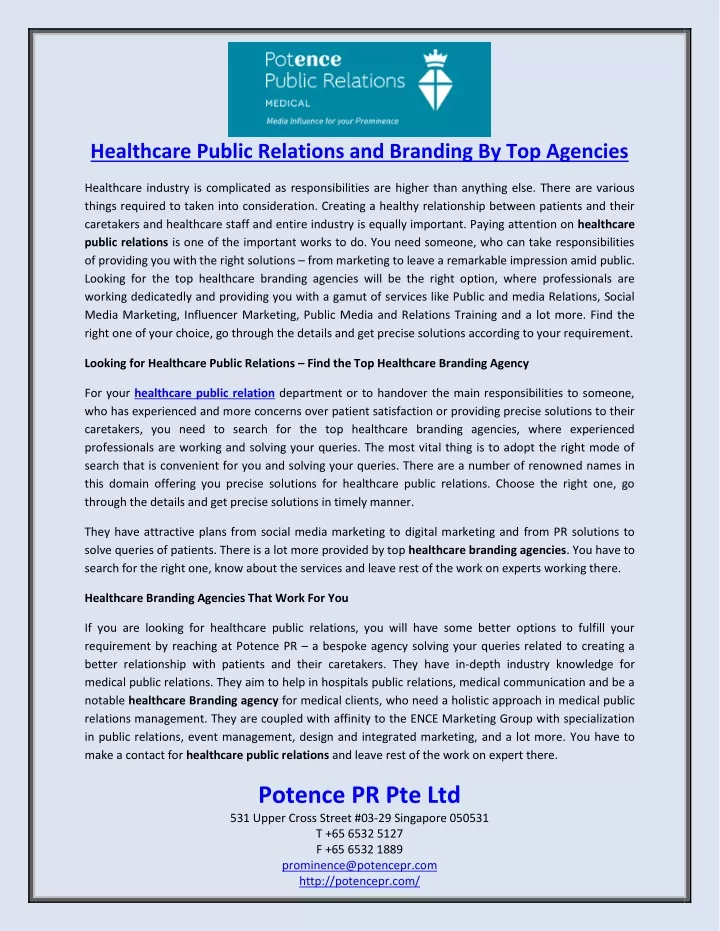 healthcare public relations and branding