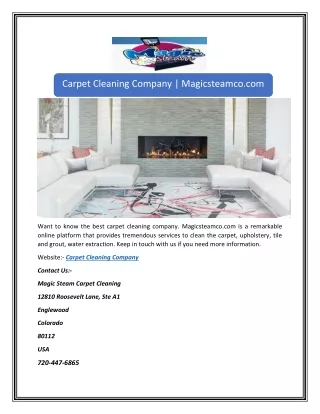 Carpet Cleaning Company | Magicsteamco.com