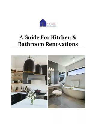A Guide For Kitchen & Bathroom Renovations