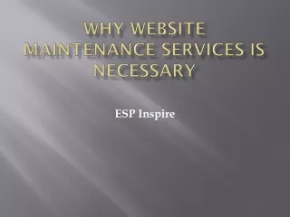 Why Website Maintenance Services Is Necessary