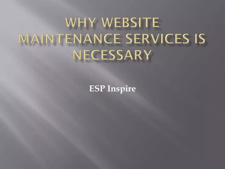 why website maintenance services is necessary