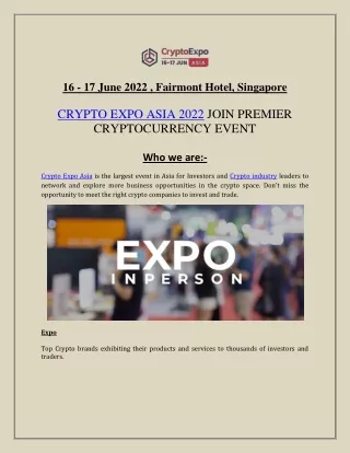 Crypto Expo Asia