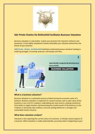 Gdr Privée Charles De Rothschild Facilitates Business Valuation