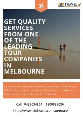 Get quality services from one of the leading tour companies in Melbourne