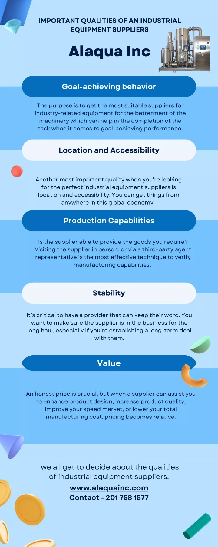 important qualities of an industrial equipment