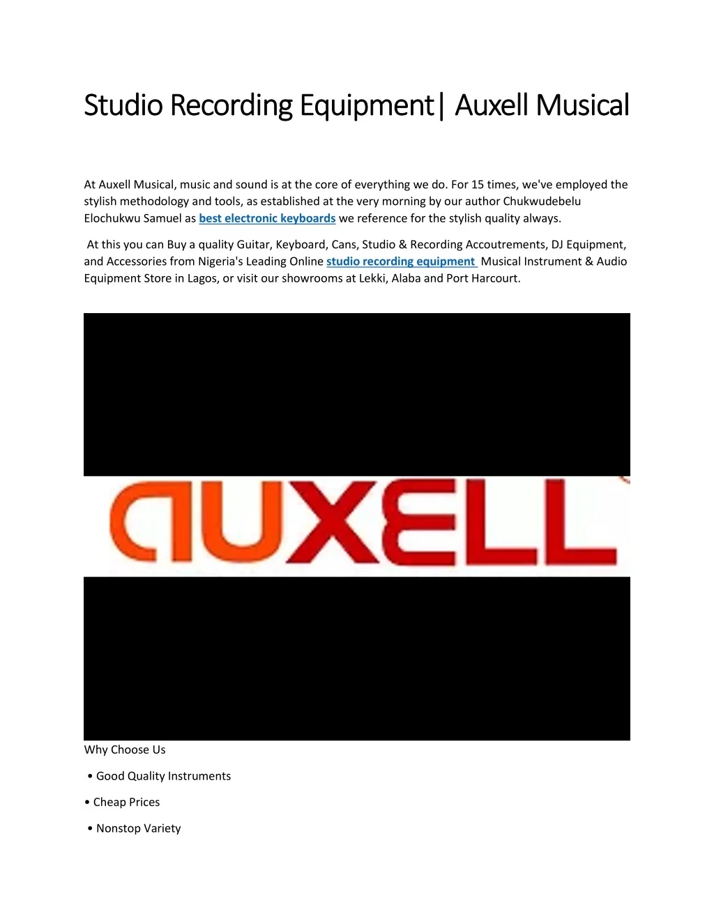 PPT - Studio Recording Equipment Auxell Musical PowerPoint Presentation ...