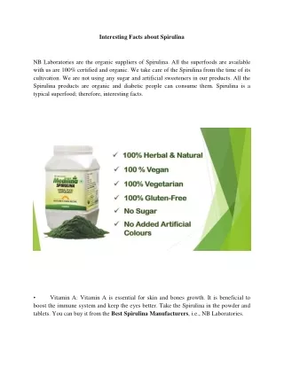 Spirulina Benefits