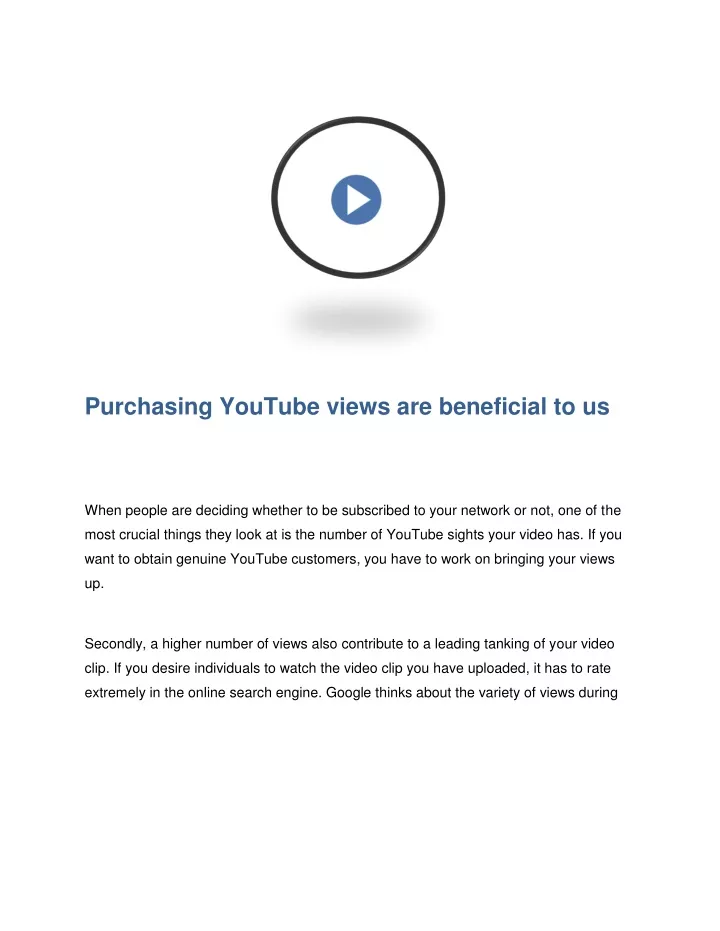 purchasing youtube views are beneficial to us