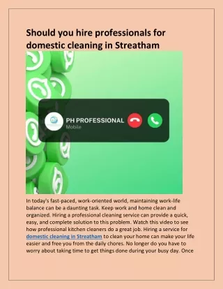 should you hire professionals for domestic