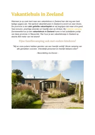 vakantiehuis in zeeland