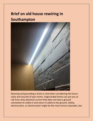 brief on old house rewiring in southampton