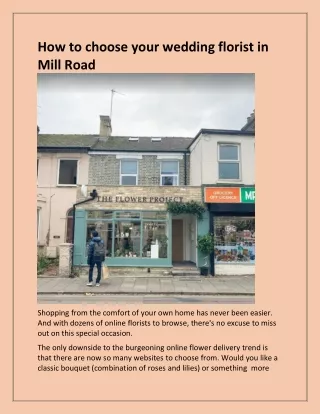 how to choose your wedding florist in mill road