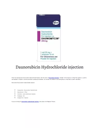 pfizer has manufactured daunorubicin