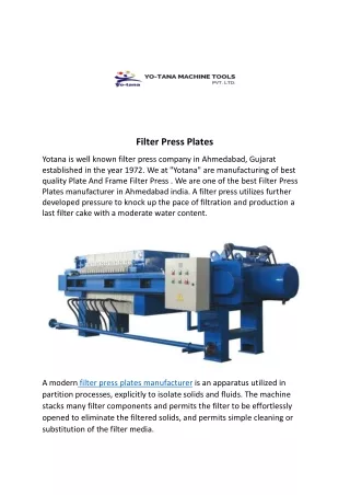 Filter Press Plates