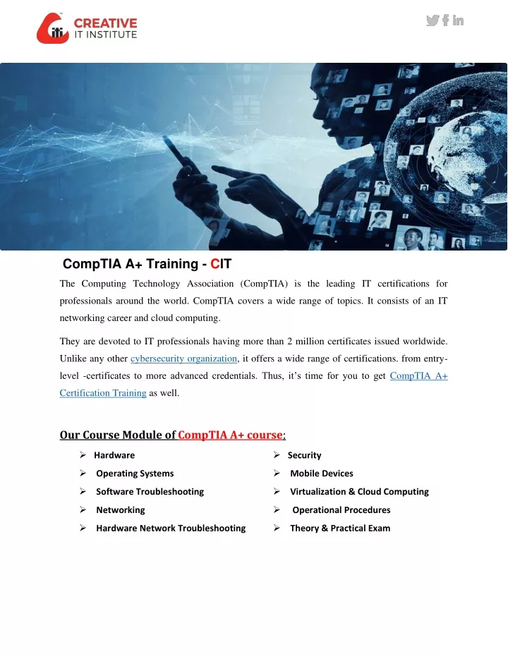 comptia a training cit