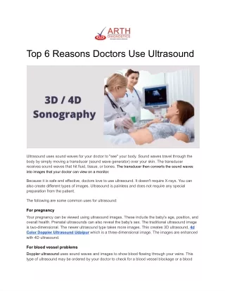 top 6 reasons doctors use ultrasound