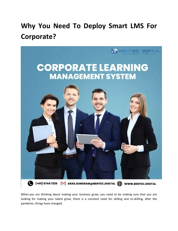 why you need to deploy smart lms for corporate