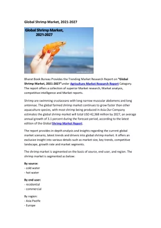 global shrimp market 2021 2027