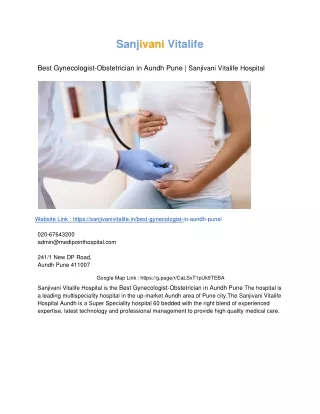 Best Gynecologist-Obstetrician in Aundh Pune