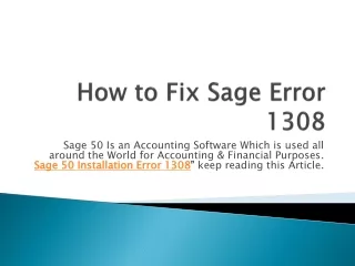 how to fix sage error 1308