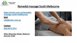 Know About The Art Of Remedial Massage South Melbourne