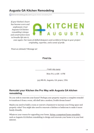 augusta ga kitchen remodeling