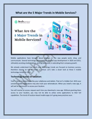 what are the 5 major trends in mobile services