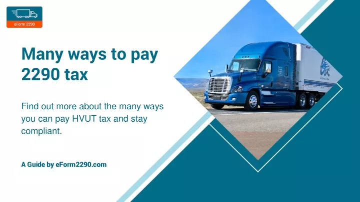 many ways to pay 2290 tax