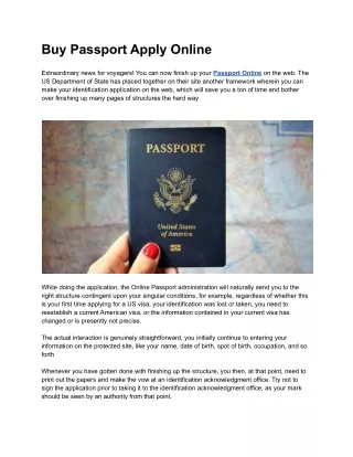 Buy Passport Apply Online