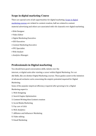 Scope of Digital Marketing Course